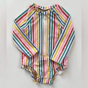 Old Navy Colorful Striped Long Sleeve Swimsuit